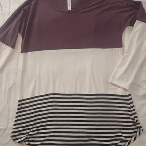 Zenana XL striped LS